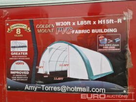 Unused Golden Mount W30′ x L85′ x H15′ PVC Fabric Building Modular Buildings For Auction: Leeds – 5th, 6th, 7th & 8th March 2025 @ 8:00am