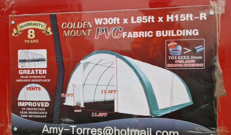 Unused Golden Mount W30′ x L85′ x H15′ PVC Fabric Building Modular Buildings For Auction: Leeds – 5th, 6th, 7th & 8th March 2025 @ 8:00am