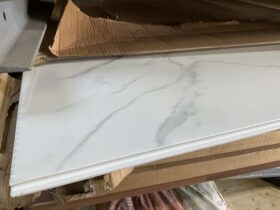 4 x Sheets of Marble White Matt Effect Bathroom Wall Panels 2400mm x 1000mm x 10mm. No VAT On Hammer For Auction on 2025-02-20 For Auction on 2025-02-20