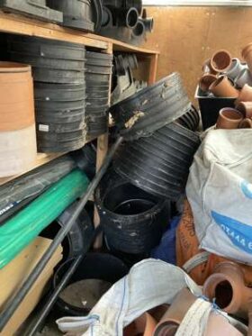 Contents of Storage Unit comprising of Large Quanity of Construction related Soil Pipes, Junctions, Manholes, Sleeves Etc. As shown in images. No VAT On Hammer For Auction on 2025-02-20 For Auction on 2025-02-20 full