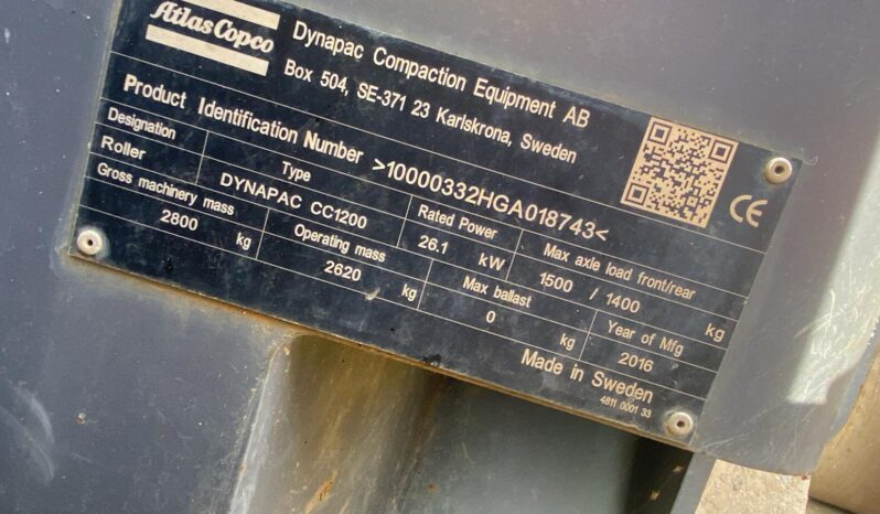 1200mm Roller Atlas Copco/ Dynapac CC1200 2016 – low hours full