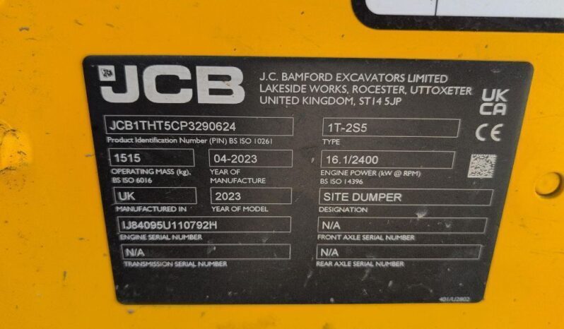 2023 JCB 1T-2S5 High Tip Dumper For Auction on 2025-03-22 full