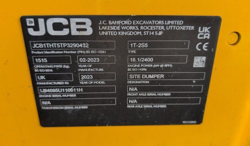 2023 JCB 1T-2S5 High Tip Dumper For Auction on 2025-03-22 full