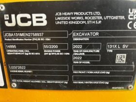 2022 JCB 131X LC Excavator For Auction on 2025-03-22 full