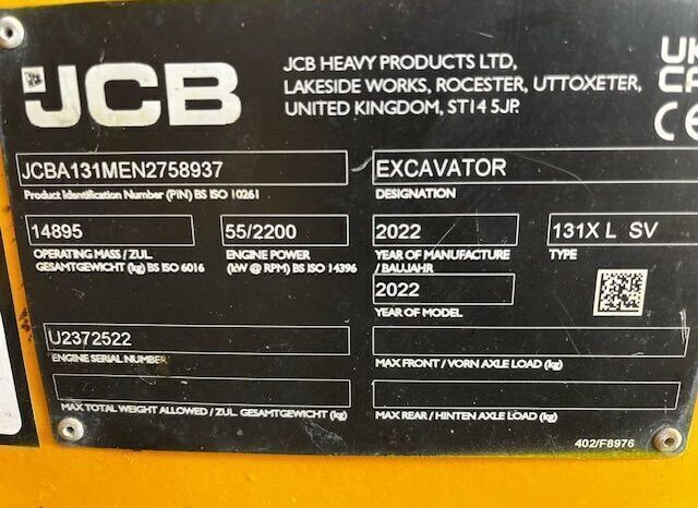 2022 JCB 131X LC Excavator For Auction on 2025-03-22 full