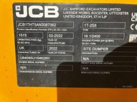 2022 JCB 1T-2S5 High Tip Dumper For Auction on 2025-03-22 full